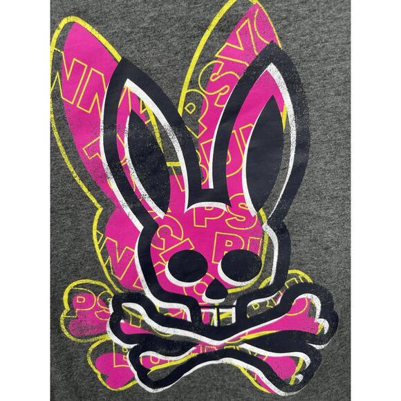 Psycho Bunny Graphic T-shirt Long Sleeve Gray Cotton Size 5 Medium - Picture 2 of 7